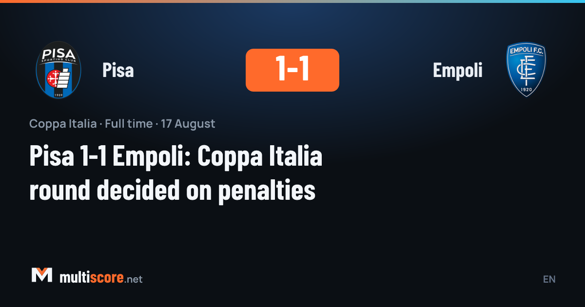 Pisa - Empoli Coppa Italia maçından bir sahne
