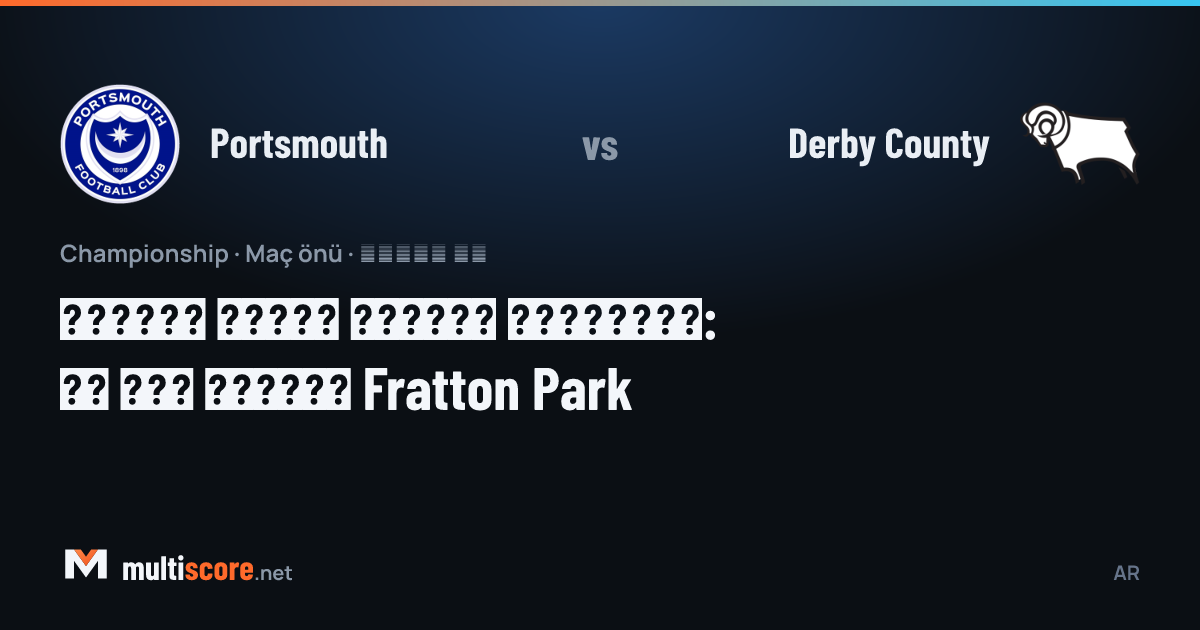 Portsmouth ve Derby County futbolcuları Fratton Park'ta mücadele ederken