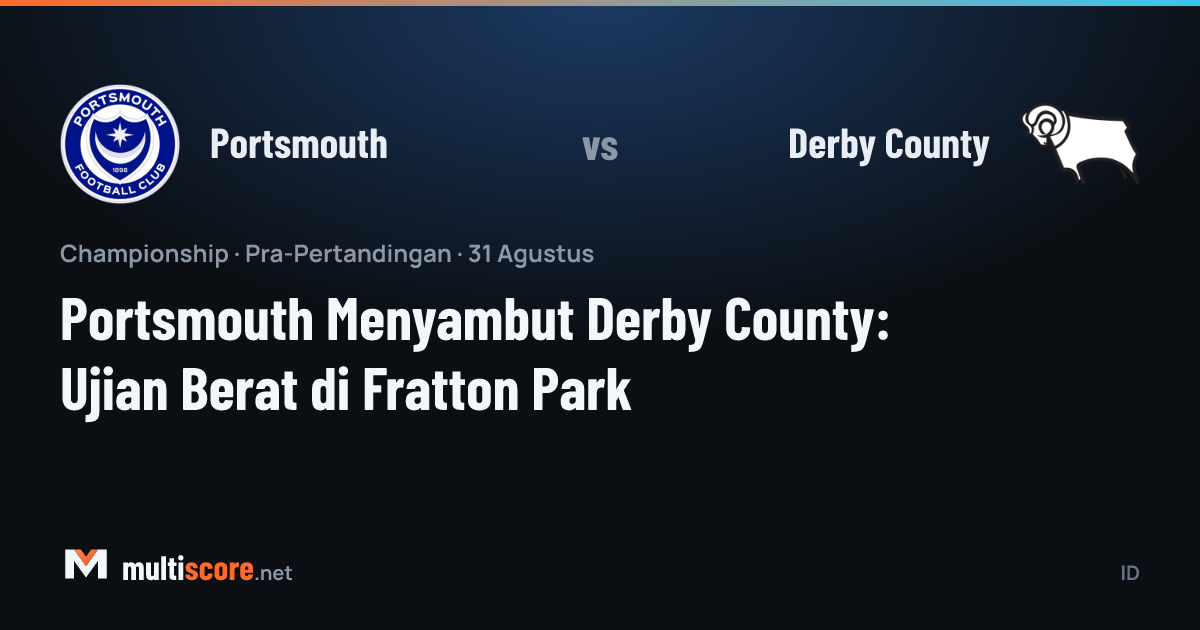 Portsmouth ve Derby County futbolcuları Fratton Park'ta mücadele ederken