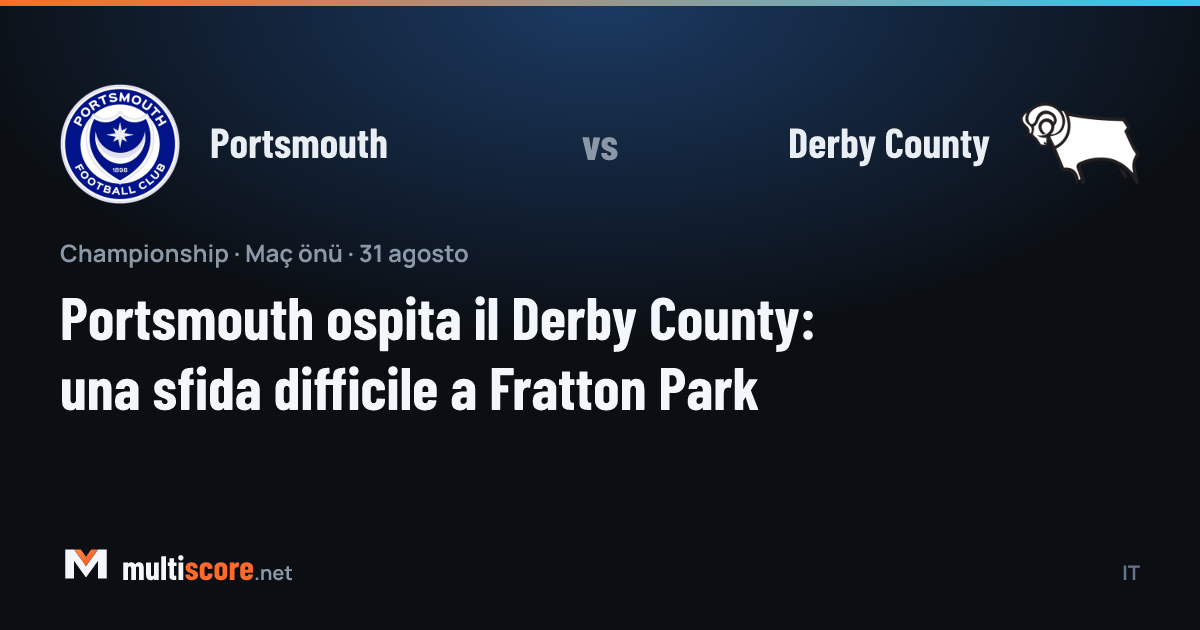Portsmouth ve Derby County futbolcuları Fratton Park'ta mücadele ederken