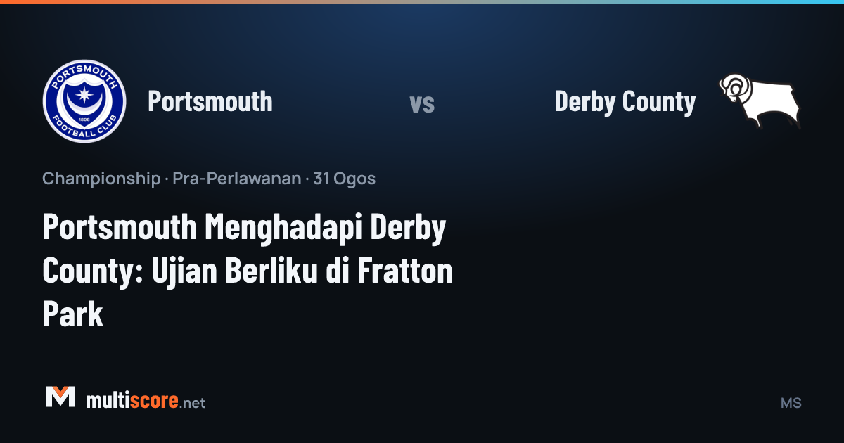 Portsmouth ve Derby County futbolcuları Fratton Park'ta mücadele ederken