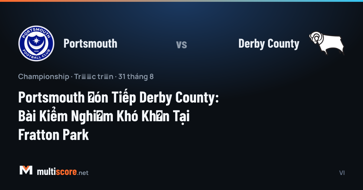 Portsmouth ve Derby County futbolcuları Fratton Park'ta mücadele ederken