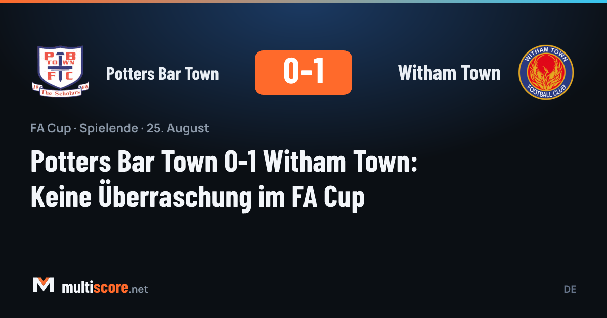 Potters Bar Town ile Witham Town arasındaki FA Cup maçından bir kare