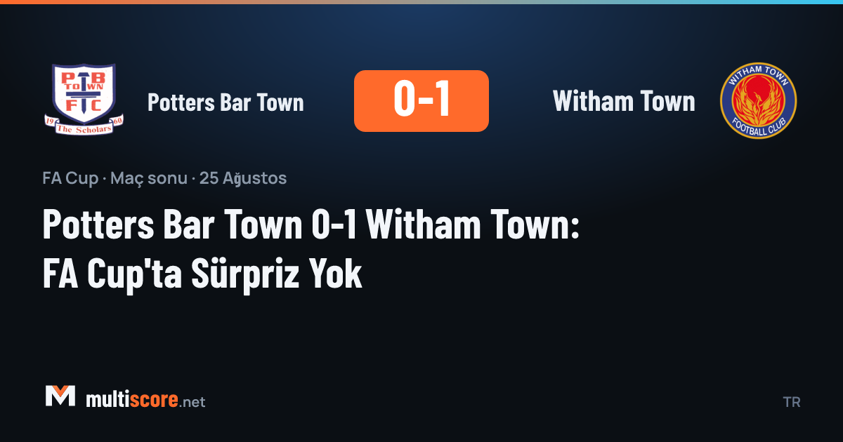 Potters Bar Town ile Witham Town arasındaki FA Cup maçından bir kare