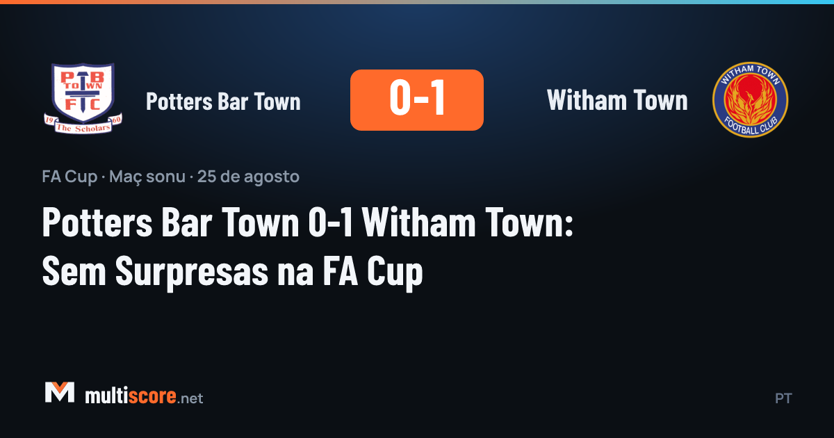 Potters Bar Town ile Witham Town arasındaki FA Cup maçından bir kare