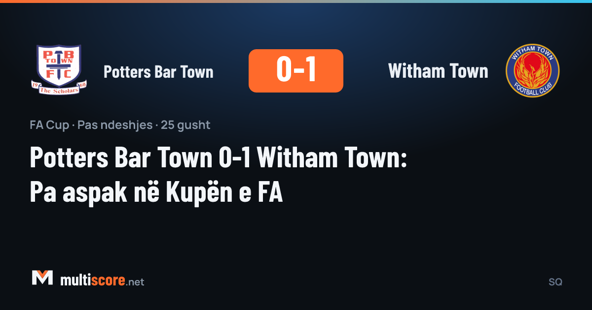 Potters Bar Town ile Witham Town arasındaki FA Cup maçından bir kare