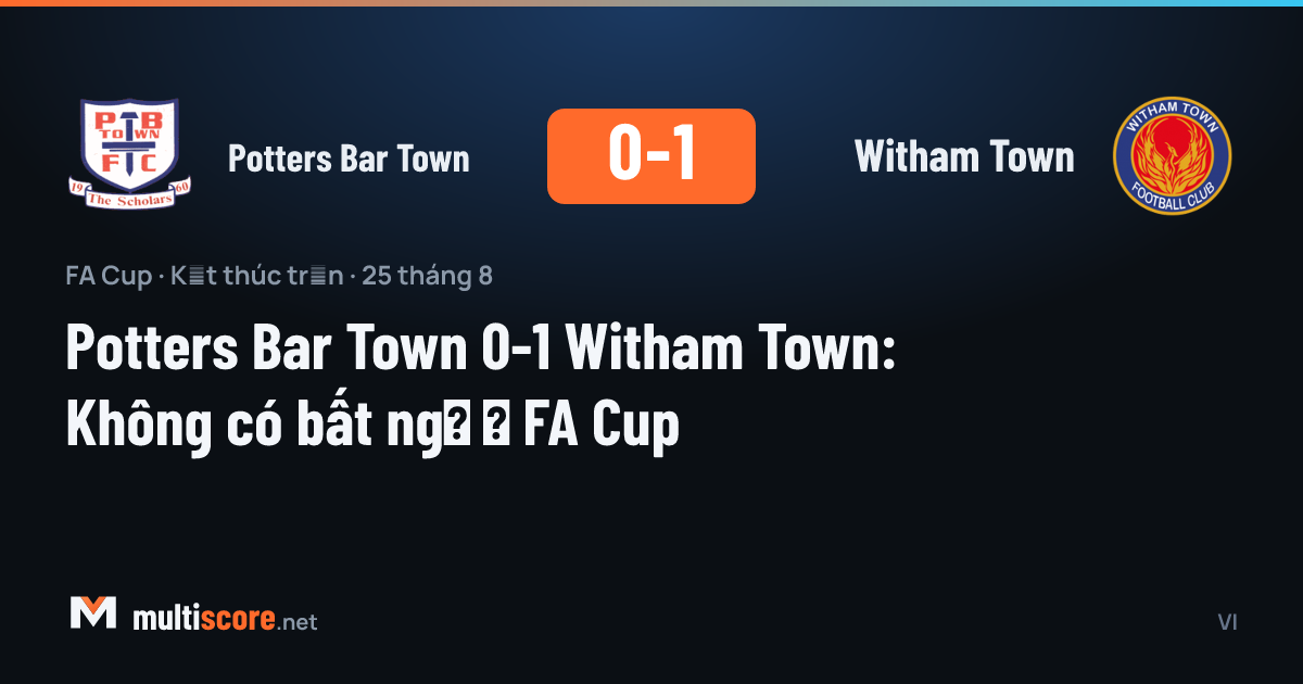 Potters Bar Town ile Witham Town arasındaki FA Cup maçından bir kare