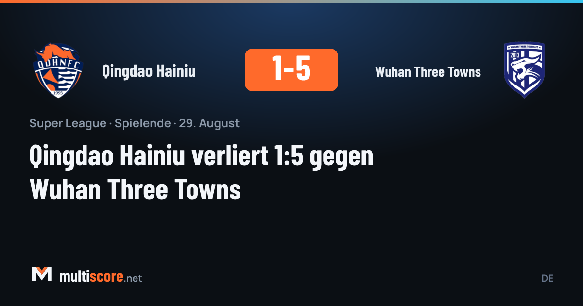 Qingdao Hainiu - Wuhan Three Towns Super League maçı