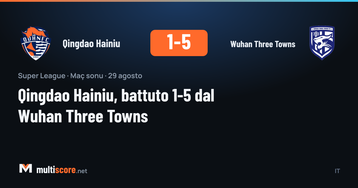 Qingdao Hainiu - Wuhan Three Towns Super League maçı