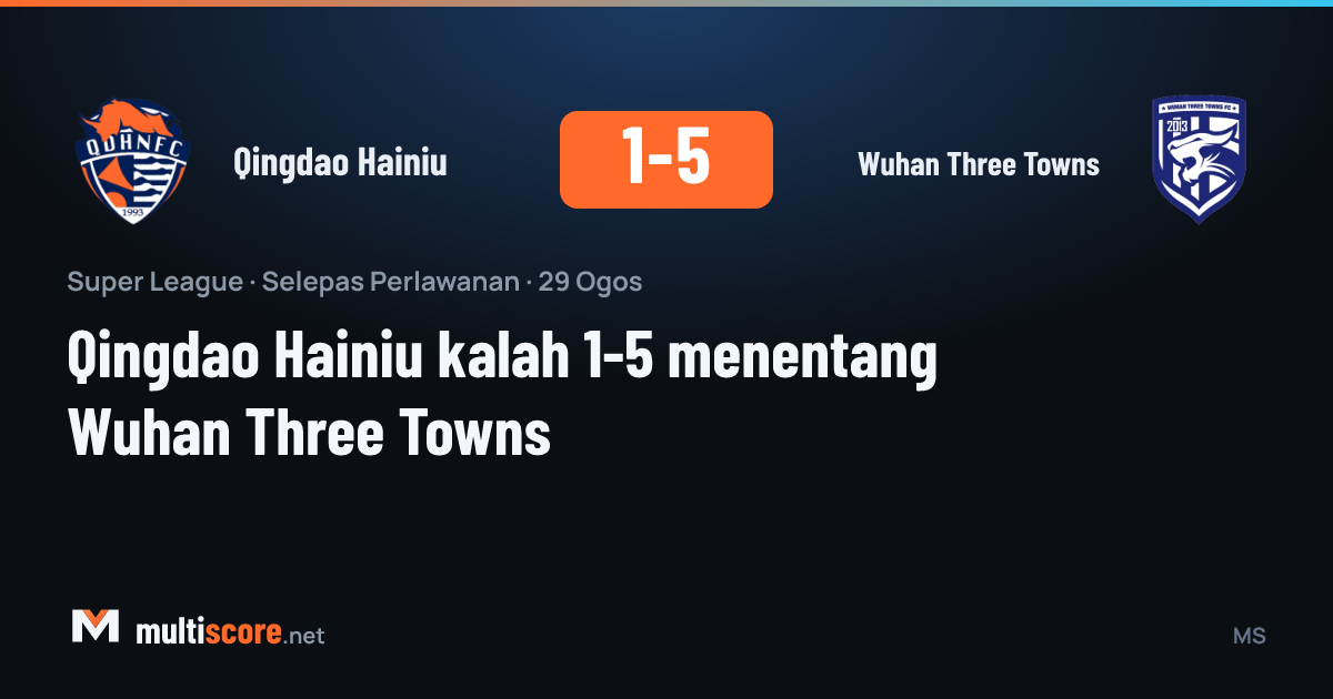 Qingdao Hainiu - Wuhan Three Towns Super League maçı