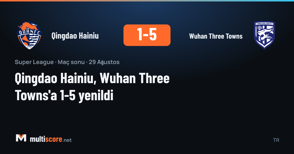 Qingdao Hainiu - Wuhan Three Towns Super League maçı