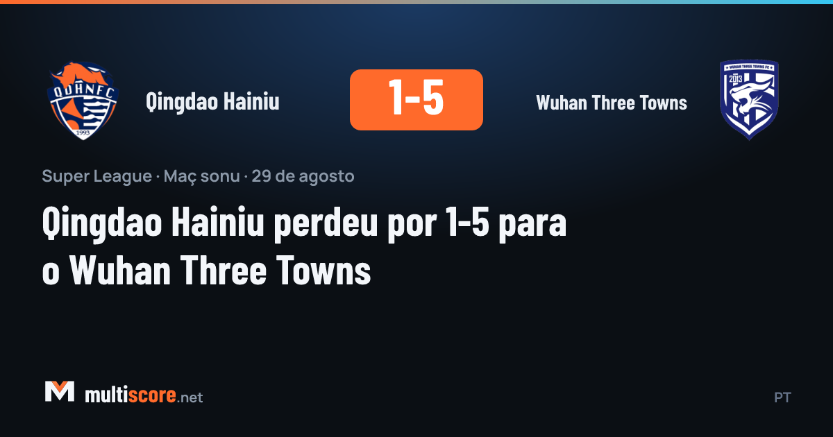 Qingdao Hainiu - Wuhan Three Towns Super League maçı