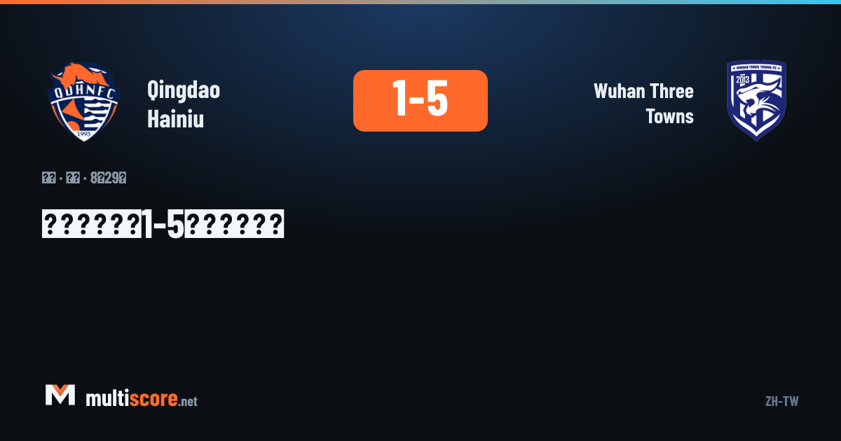 Qingdao Hainiu - Wuhan Three Towns Super League maçı