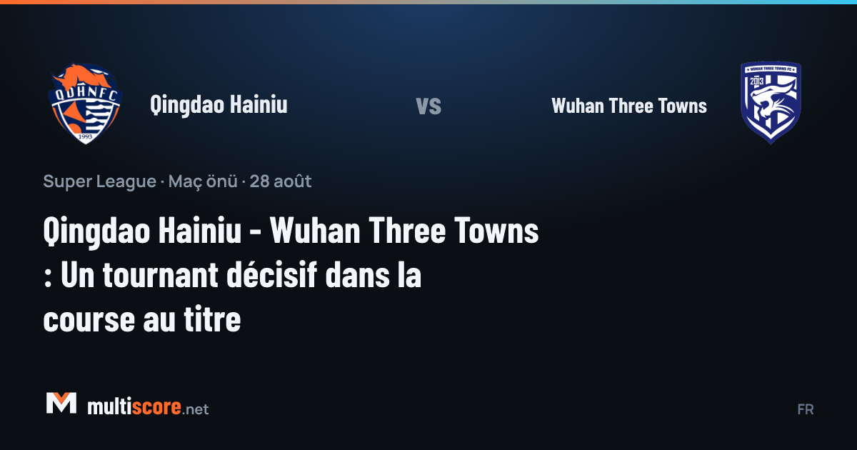 Qingdao Hainiu ve Wuhan Three Towns takımlarının maç önü görseli
