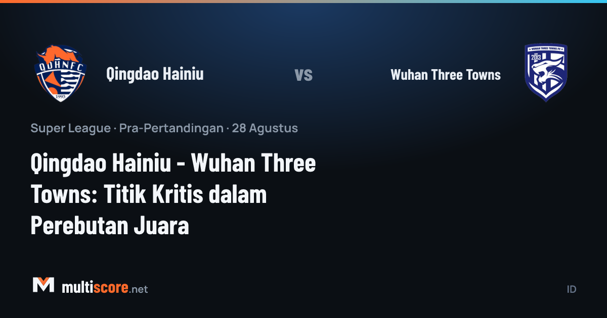 Qingdao Hainiu ve Wuhan Three Towns takımlarının maç önü görseli