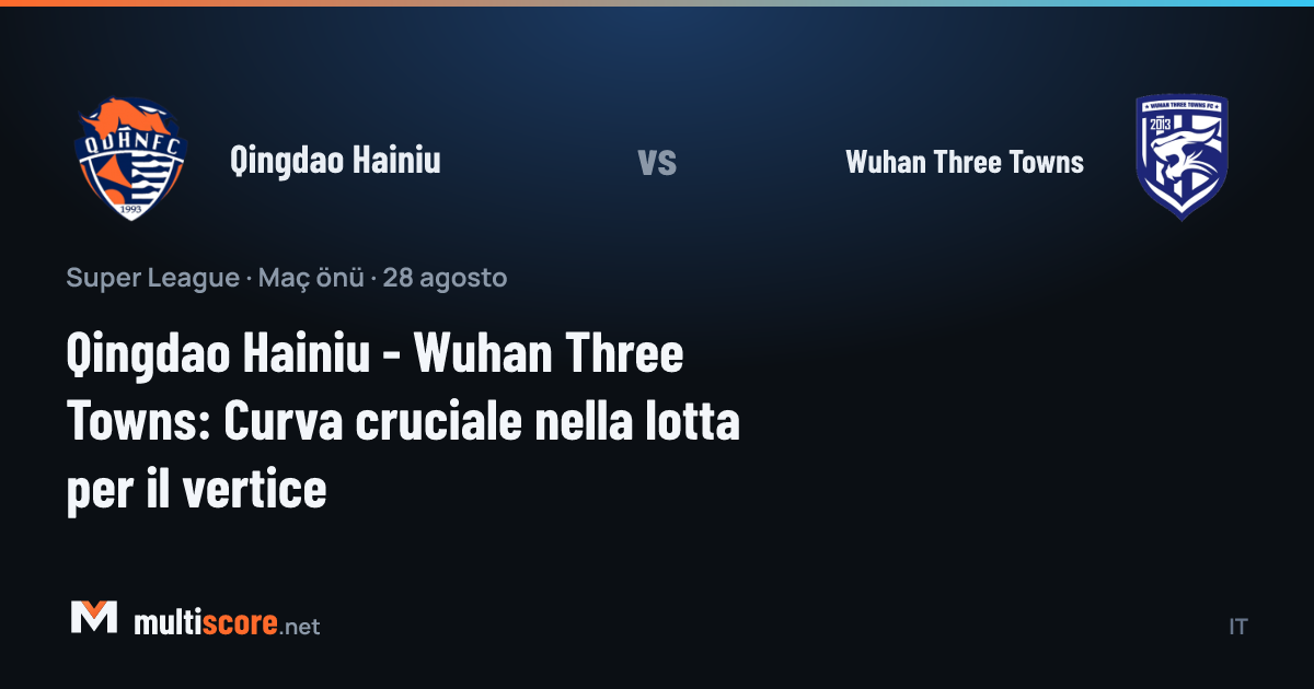Qingdao Hainiu ve Wuhan Three Towns takımlarının maç önü görseli