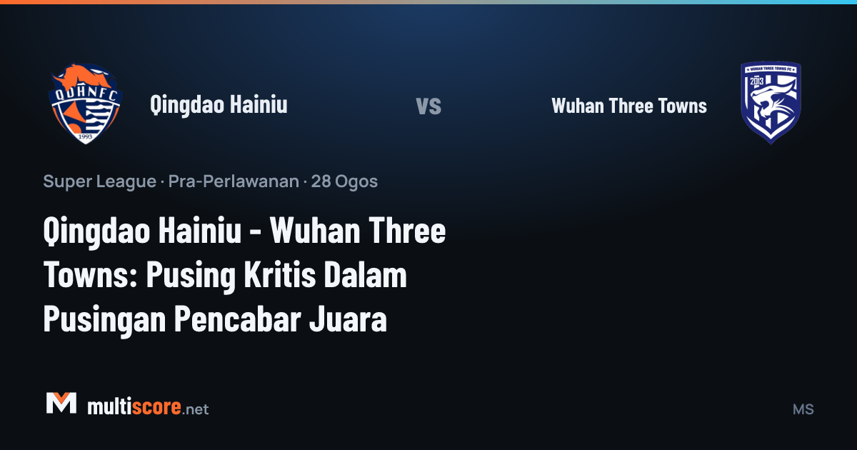 Qingdao Hainiu ve Wuhan Three Towns takımlarının maç önü görseli