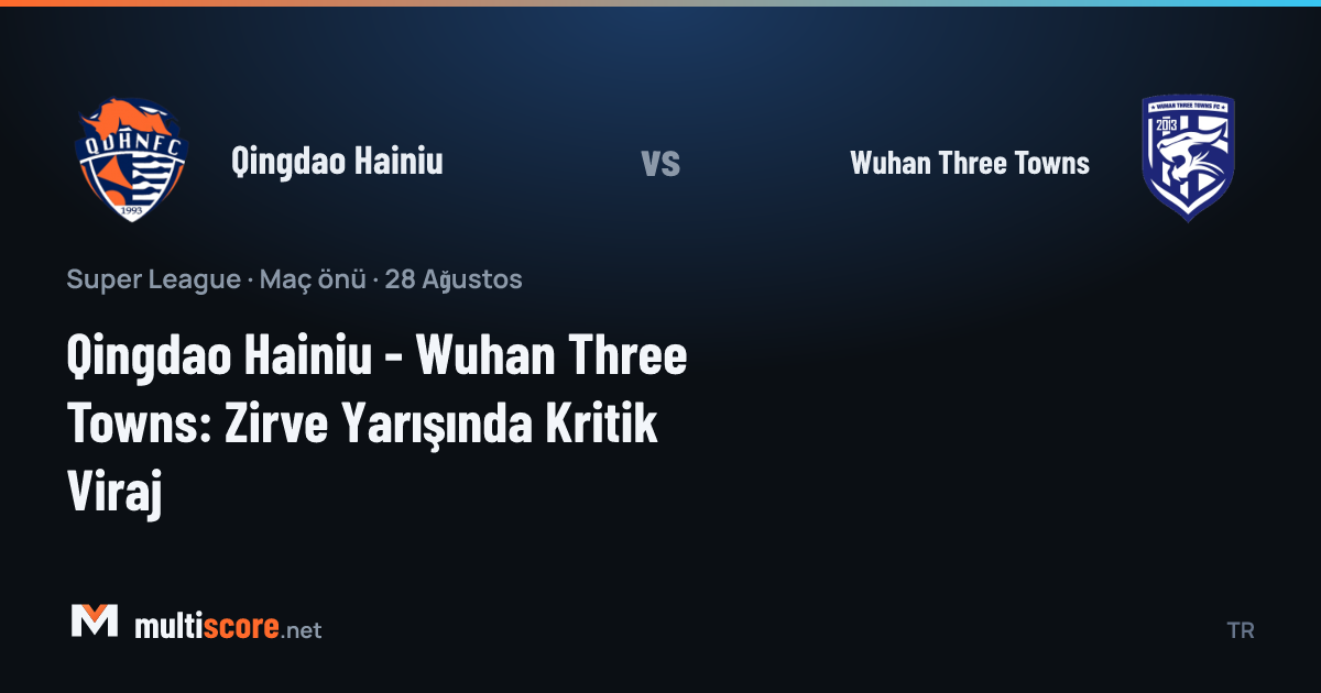 Qingdao Hainiu ve Wuhan Three Towns takımlarının maç önü görseli