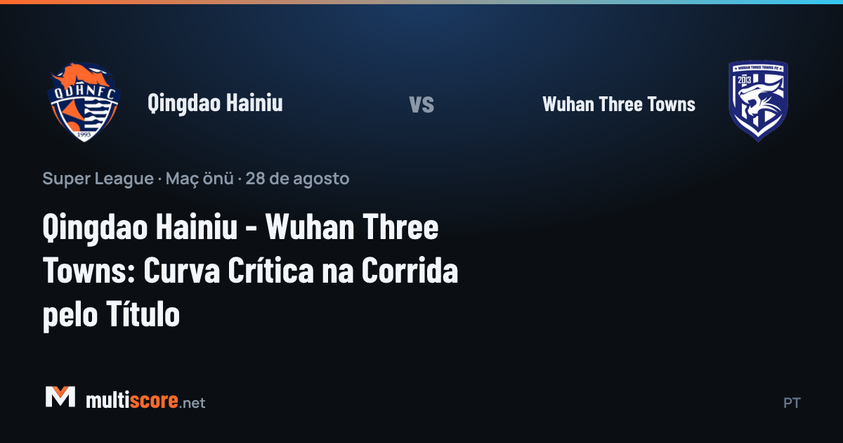 Qingdao Hainiu ve Wuhan Three Towns takımlarının maç önü görseli