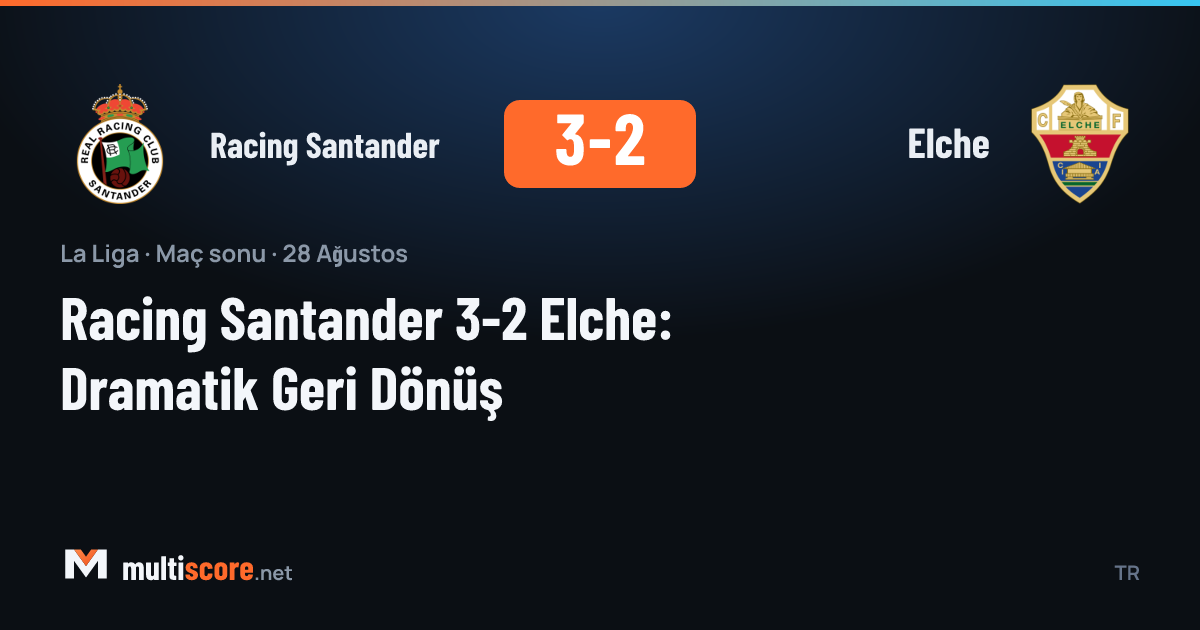 Racing Santander ve Elche oyuncularının mücadelesi
