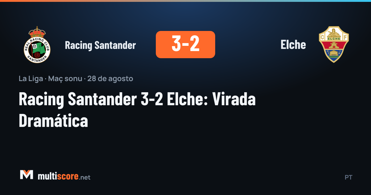 Racing Santander ve Elche oyuncularının mücadelesi