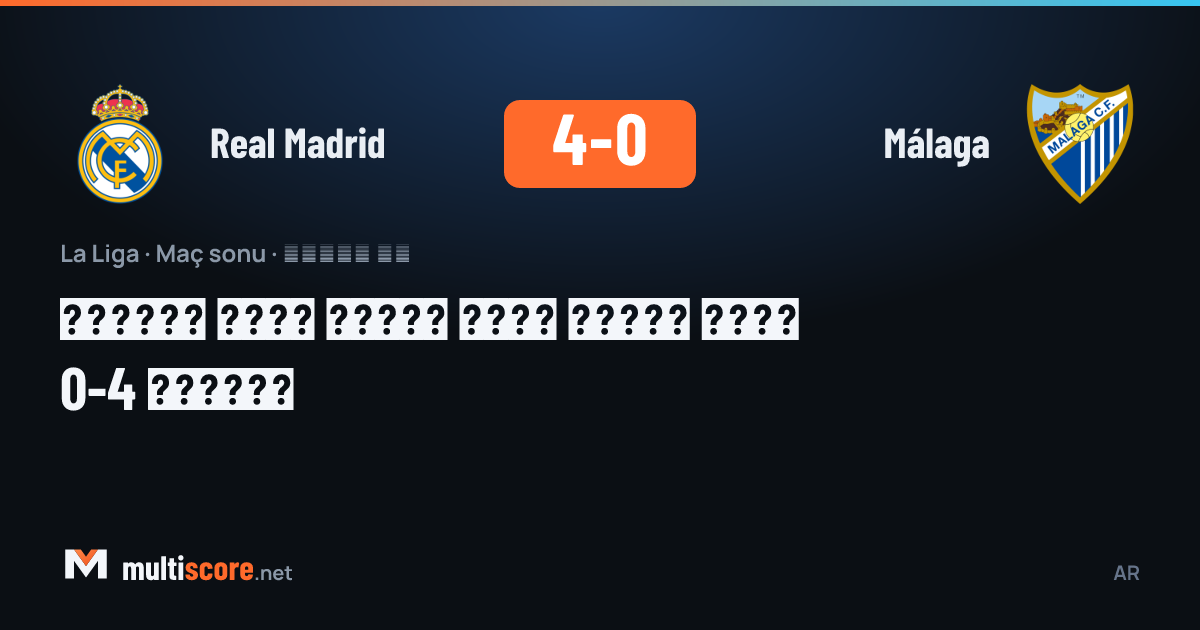 Real Madrid, La Liga'da Málaga'yı 4-0 mağlup etti