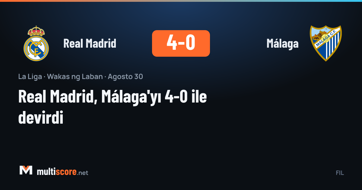 Real Madrid, La Liga'da Málaga'yı 4-0 mağlup etti