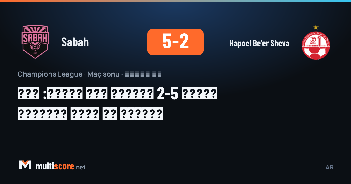 Sabah - Hapoel Be'er Sheva maçından bir kare