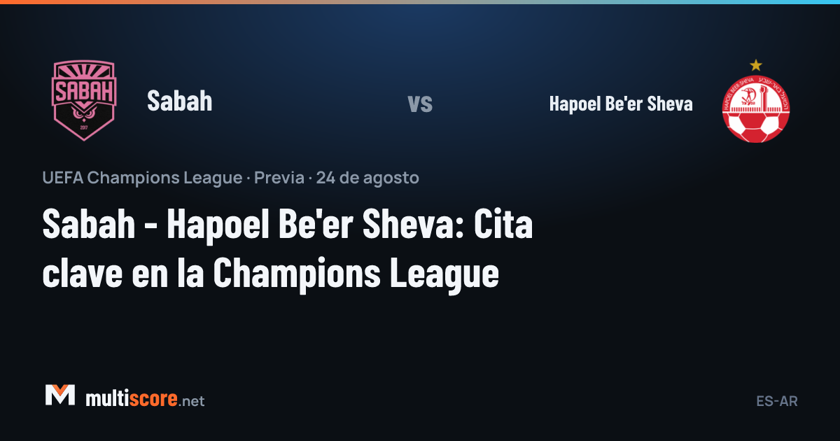 Sabah - Hapoel Be'er Sheva Şampiyonlar Ligi eleme maçı