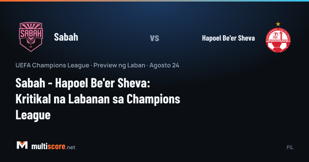 Sabah - Hapoel Be'er Sheva Şampiyonlar Ligi eleme maçı