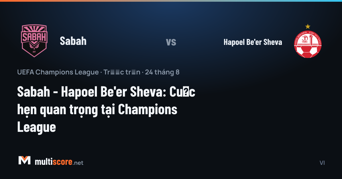 Sabah - Hapoel Be'er Sheva Şampiyonlar Ligi eleme maçı