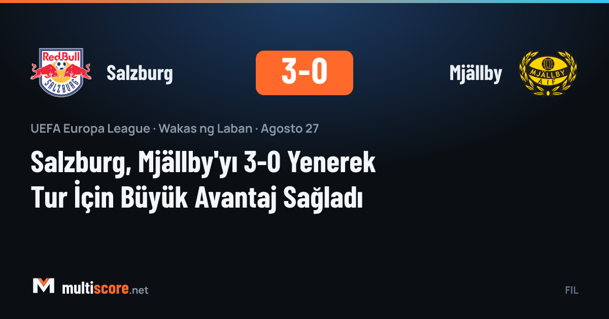 Salzburg - Mjällby maçından bir görüntü