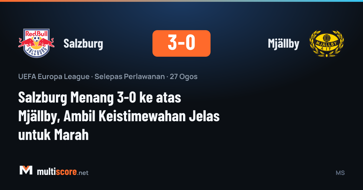 Salzburg - Mjällby maçından bir görüntü