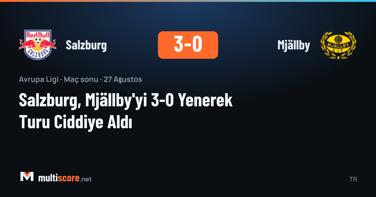 Salzburg - Mjällby maçından bir görüntü
