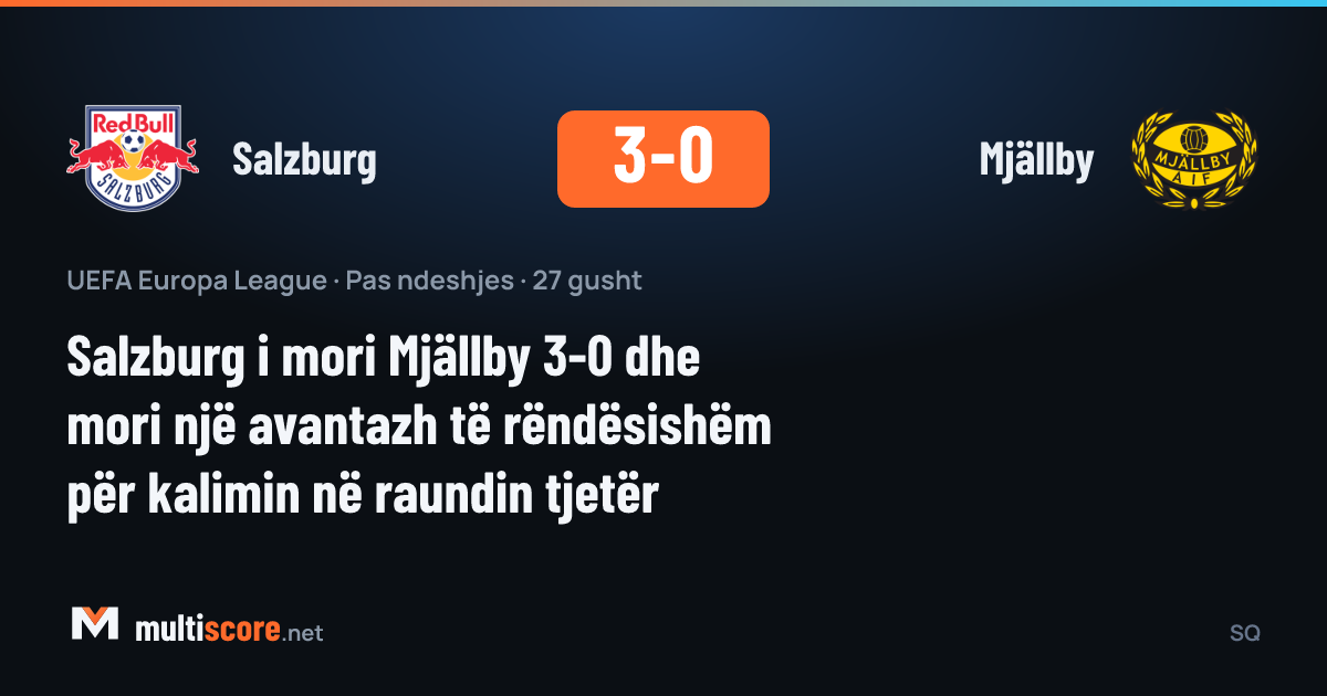 Salzburg - Mjällby maçından bir görüntü