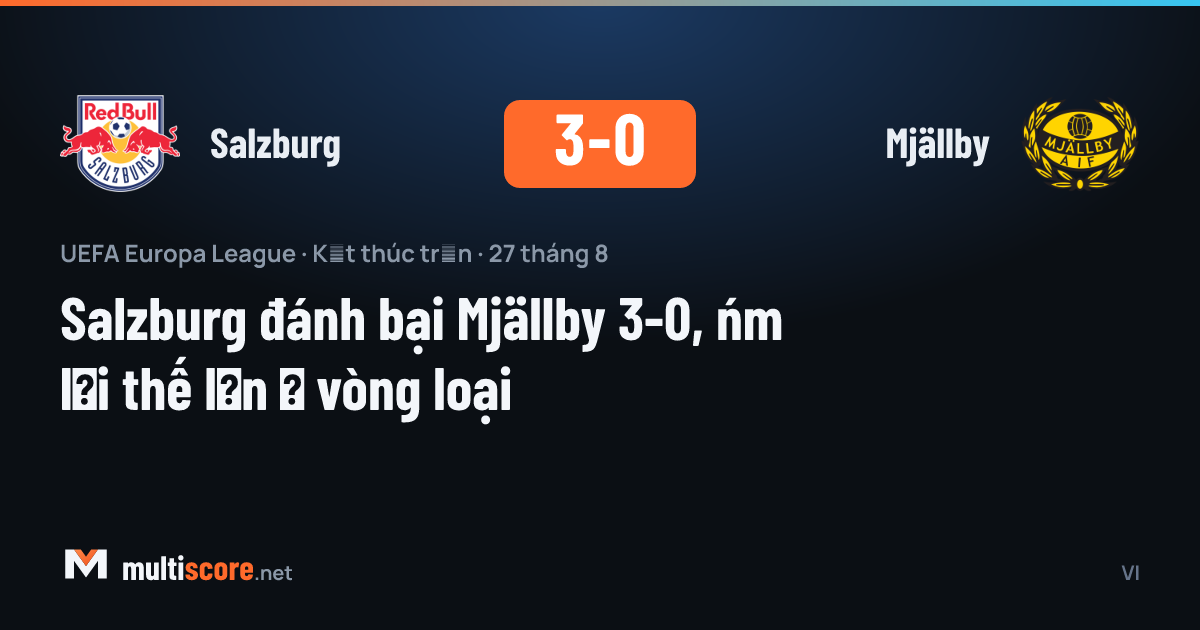 Salzburg - Mjällby maçından bir görüntü