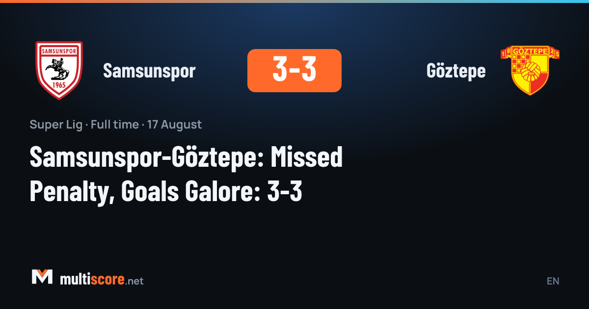 Samsunspor ile Göztepe'nin 3-3 berabere kaldığı maçtan bir kare