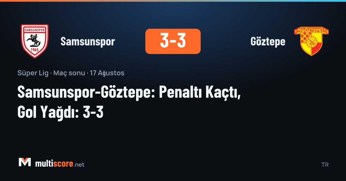 Samsunspor ile Göztepe'nin 3-3 berabere kaldığı maçtan bir kare