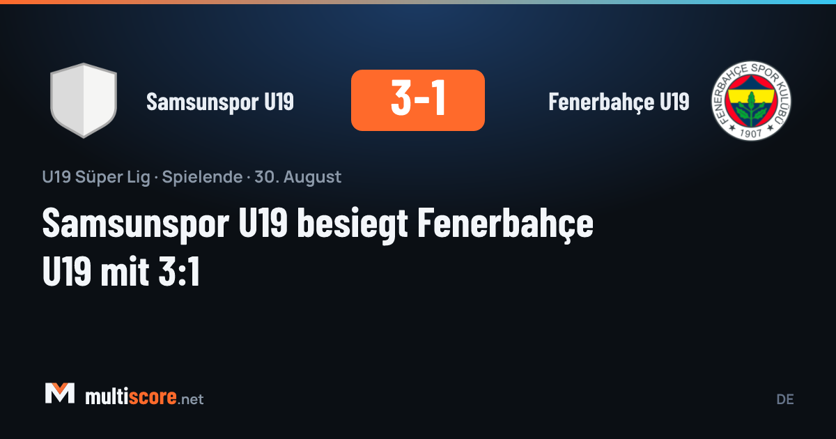 Samsunspor U19 - Fenerbahçe U19 maçından bir görüntü