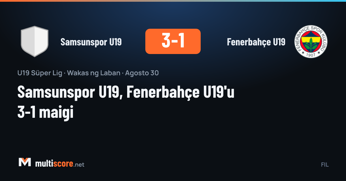 Samsunspor U19 - Fenerbahçe U19 maçından bir görüntü