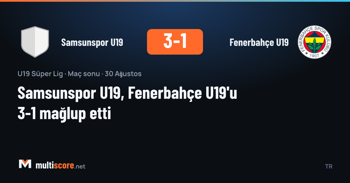 Samsunspor U19 - Fenerbahçe U19 maçından bir görüntü