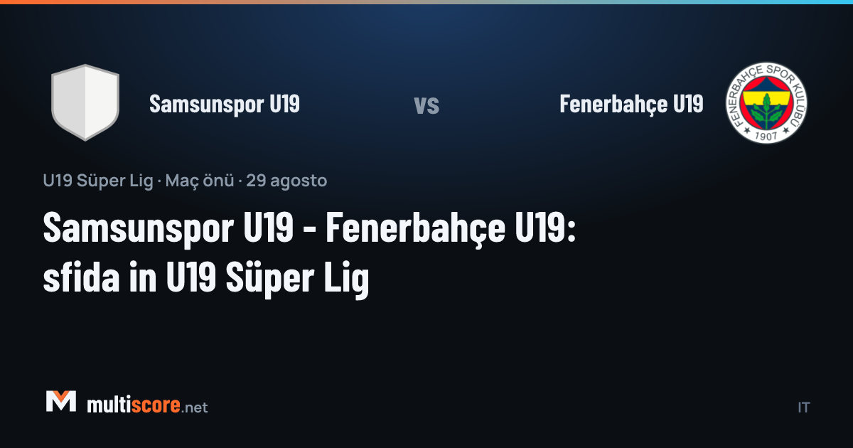 Samsunspor U19 - Fenerbahçe U19 U19 Süper Lig maçı