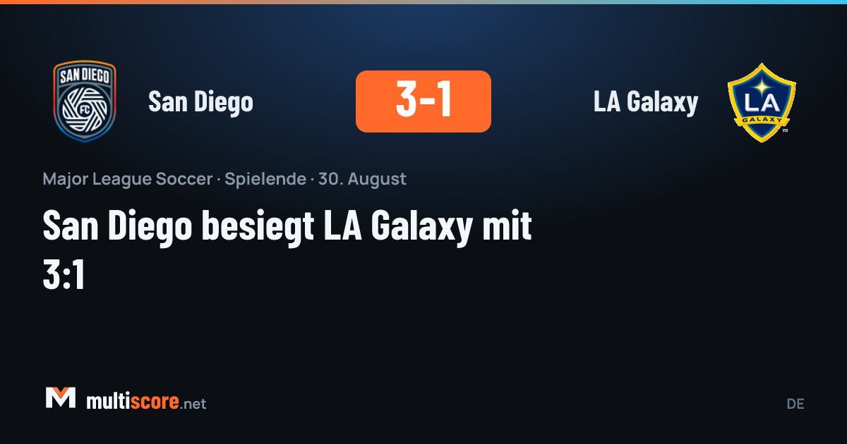 San Diego LA Galaxy karşısında 3-1 kazandı