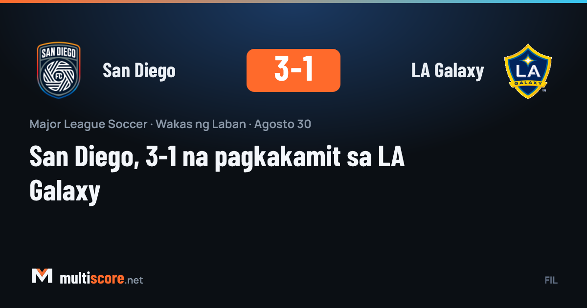 San Diego LA Galaxy karşısında 3-1 kazandı