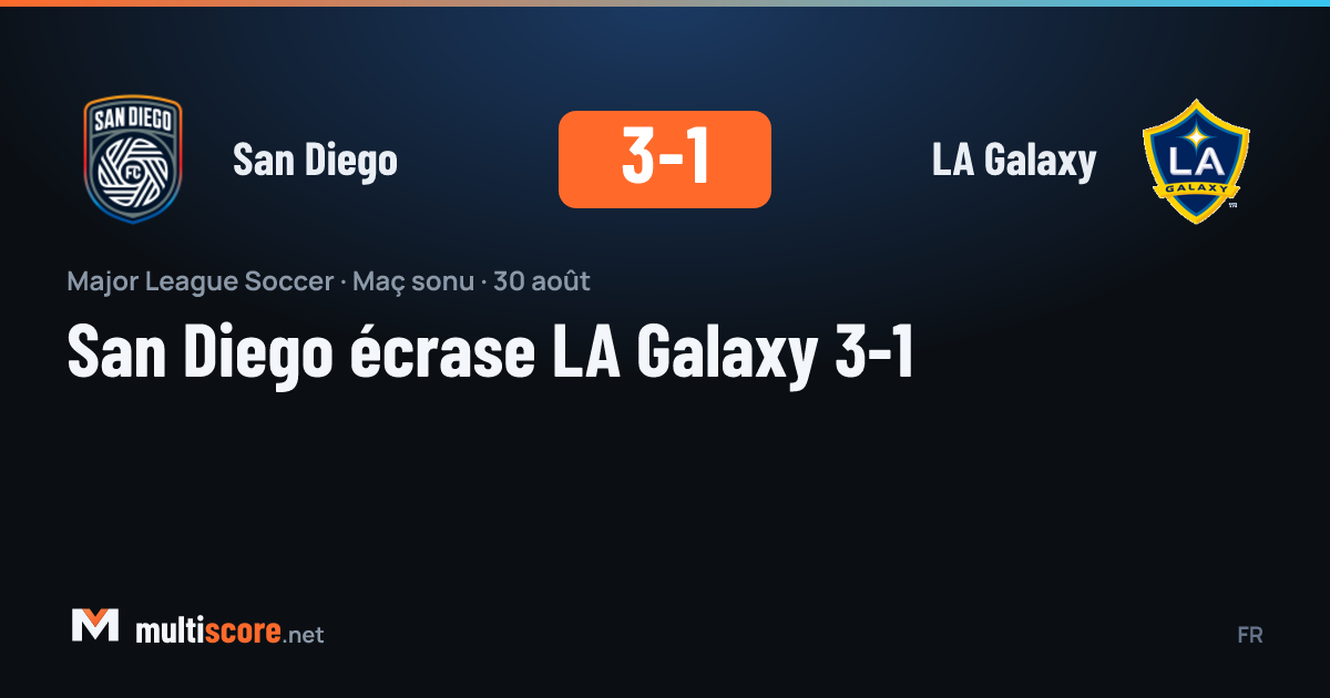 San Diego LA Galaxy karşısında 3-1 kazandı