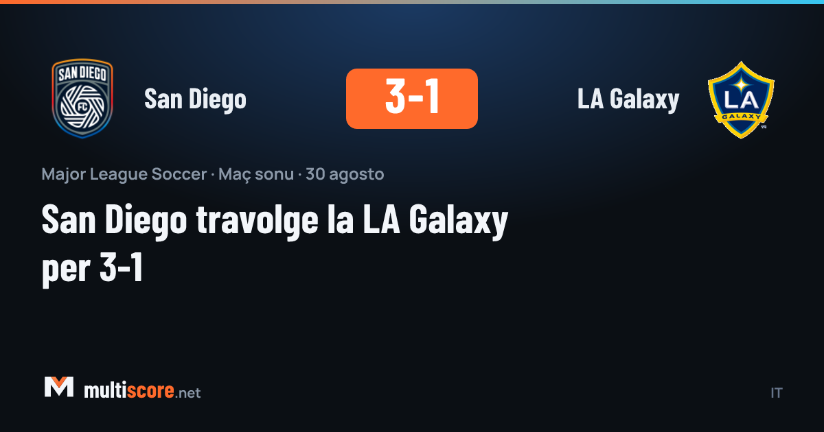 San Diego LA Galaxy karşısında 3-1 kazandı