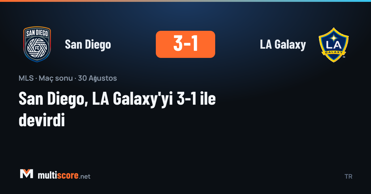 San Diego LA Galaxy karşısında 3-1 kazandı