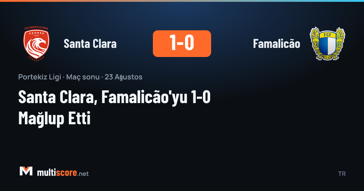 Santa Clara ve Famalicão arasındaki Liga Portugal maçından bir görünüm