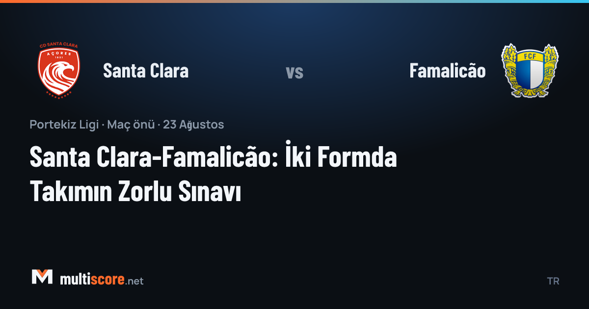 Santa Clara ve Famalicão takımlarının maç öncesi görüntüsü