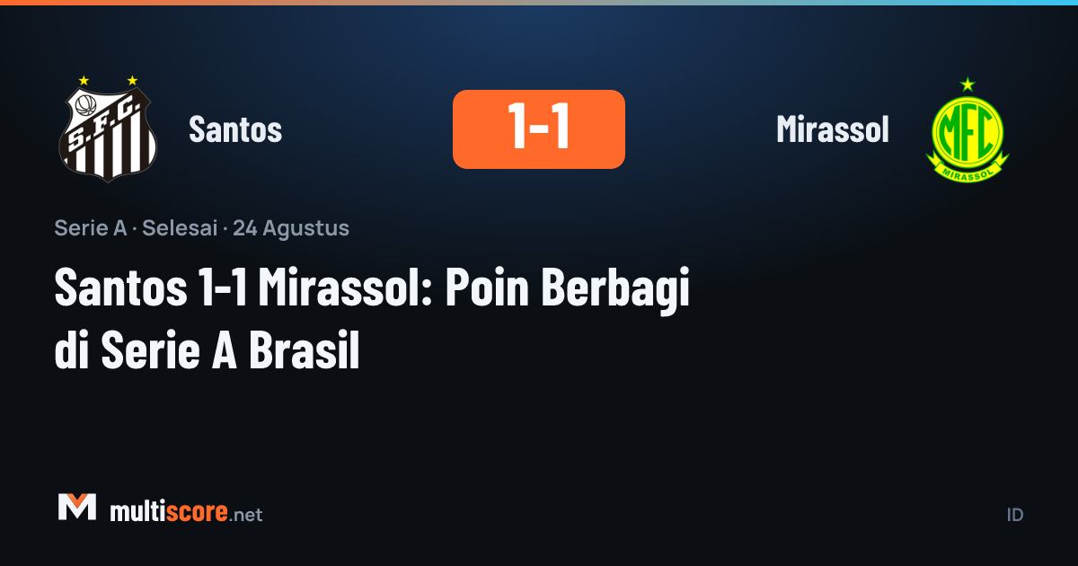 Santos ve Mirassol oyuncuları top için mücadele ediyor